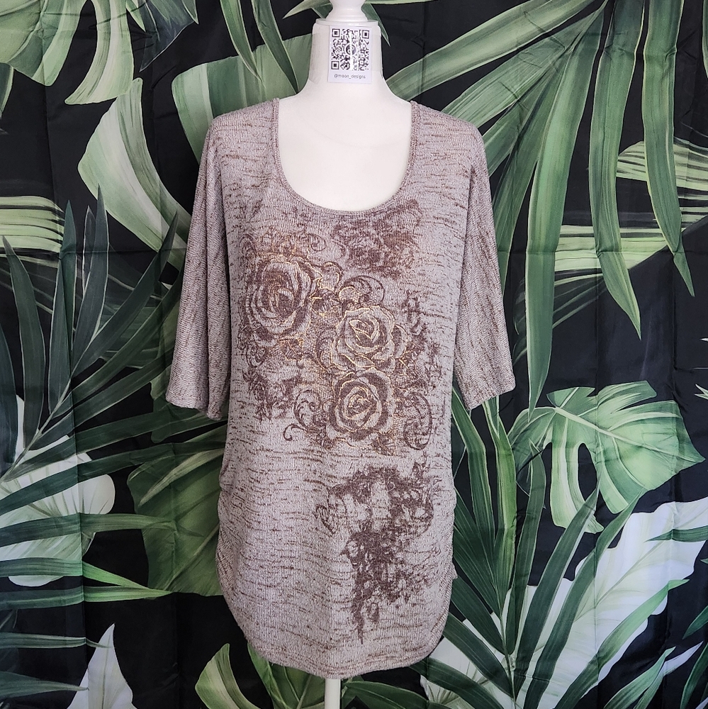 Brown & Tan knit top